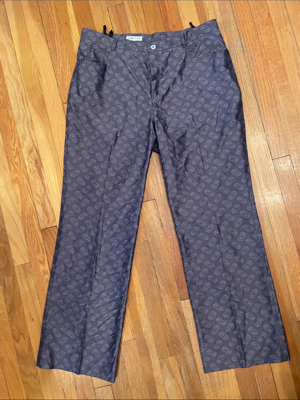 CERRUTI 1881 Vintage Silk Luxury Straight-Leg Resortwear Classy Event Dress Pant